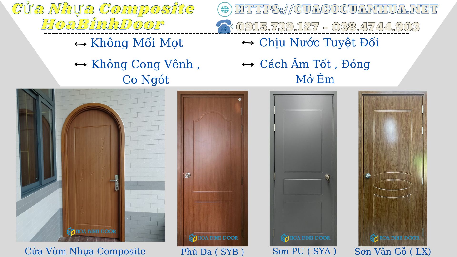 Cửa Nhựa Composite Tại Bình Định - Cửa Nhựa Gỗ HoaBinhDoor