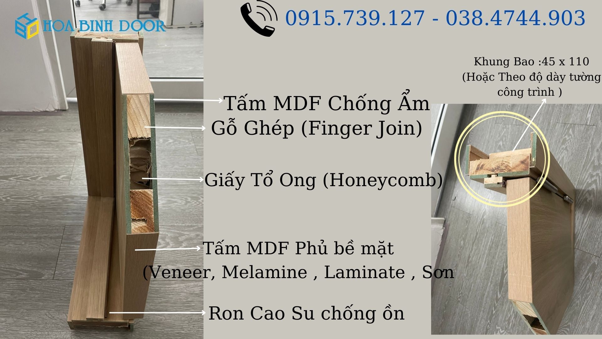 Cửa Gỗ Cao Cấp MDF Melamine An Cường Tại Bình Tân.