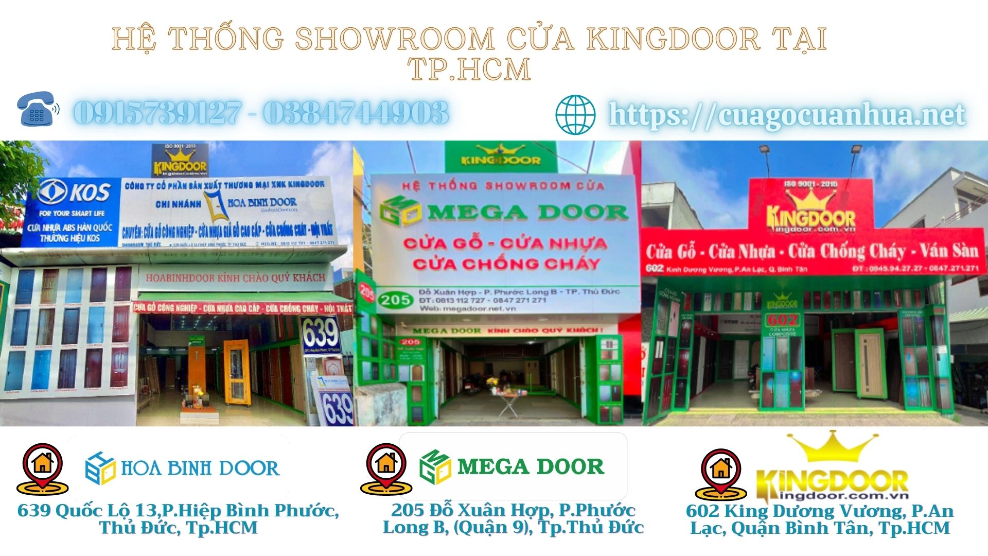 Nội, ngoại that:  Cửa Gỗ Cao Cấp MDF Melamine An Cường Tại Bình Tân He-Thong-Showroom-cua-KingDoor